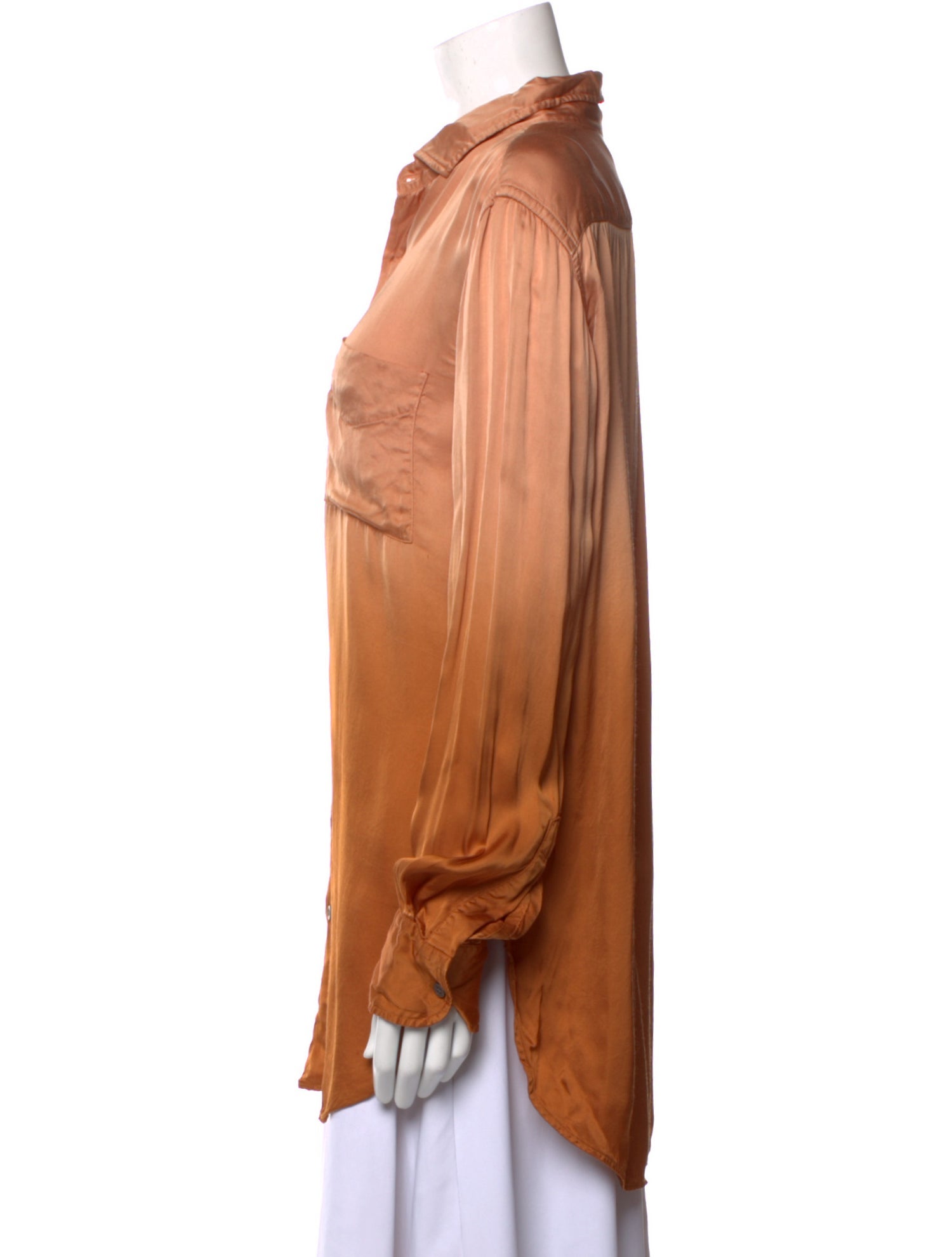 Raquel Allegra Long Sleeve Button-Up Top