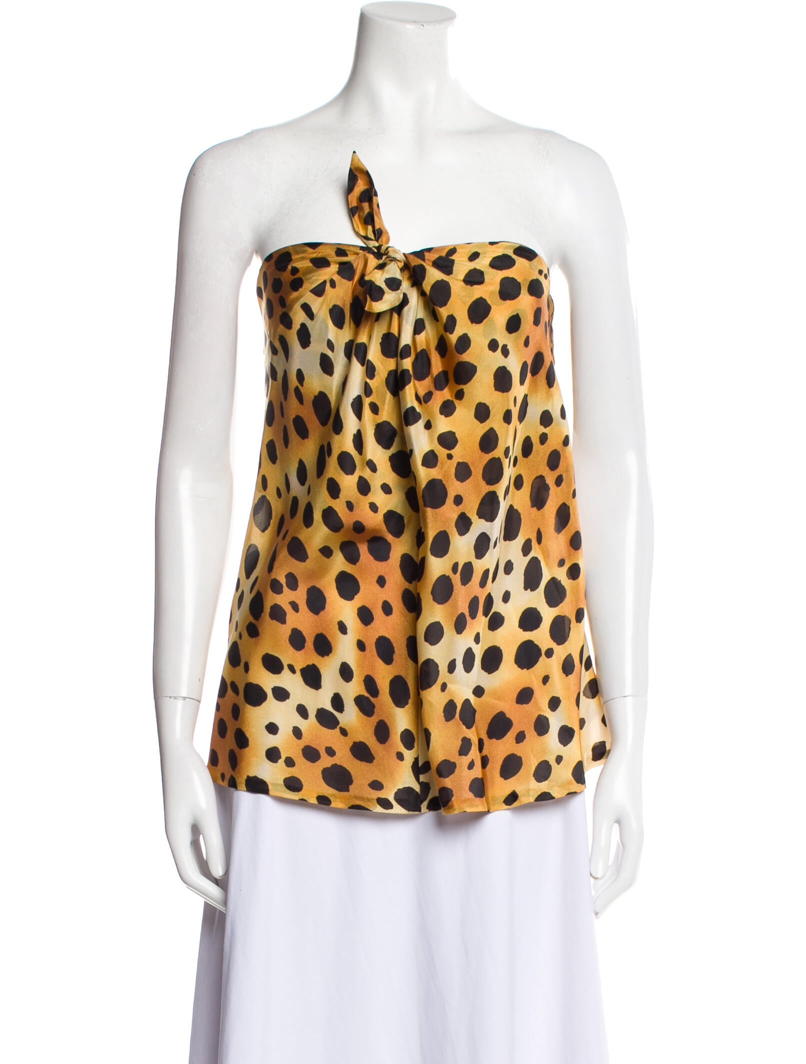 Raquel Allegra Animal Print Strapless Tunic