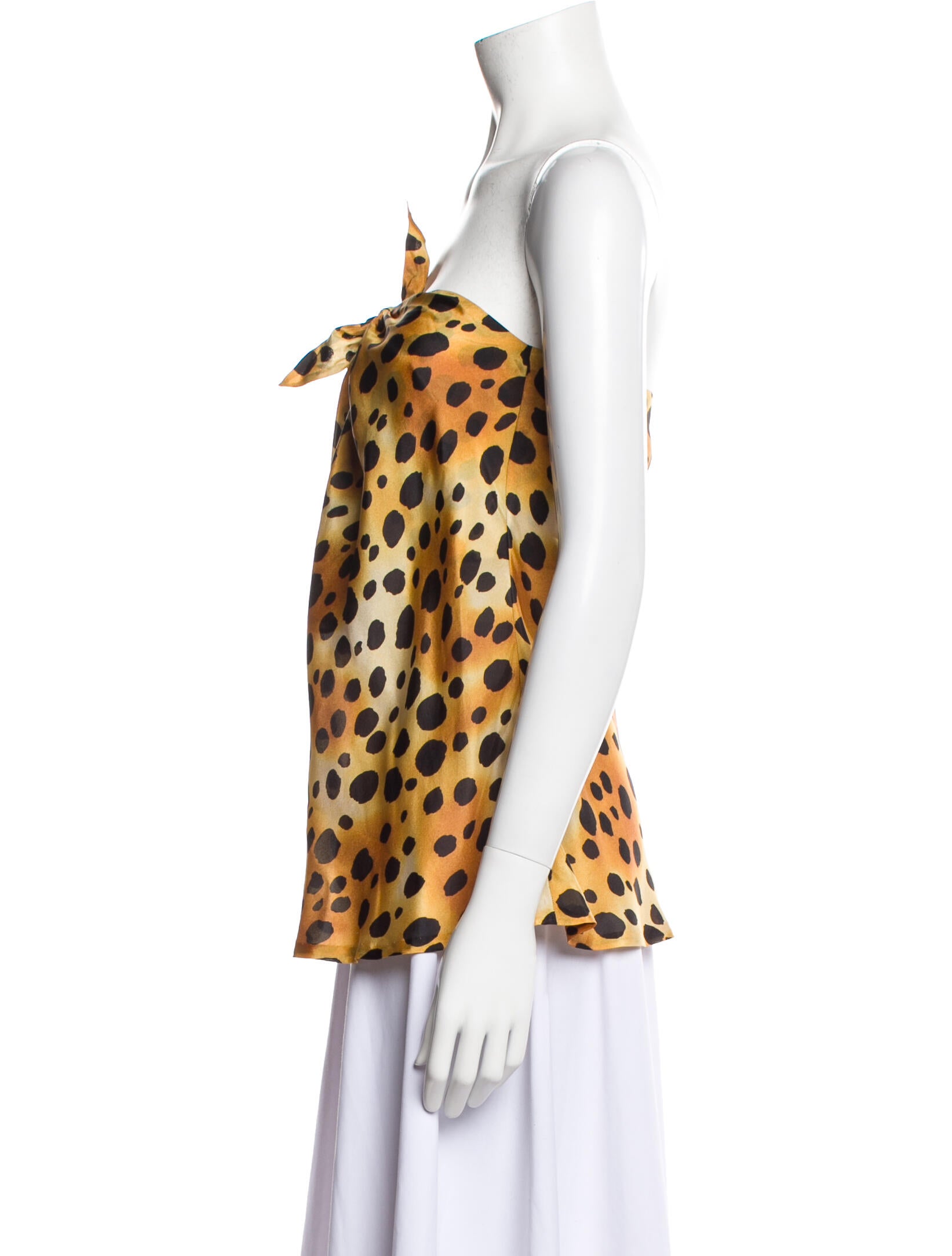 Raquel Allegra Animal Print Strapless Tunic