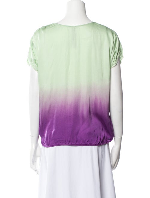 Raquel Allegra Tie-Dye Print Scoop Neck Top