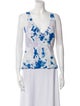 Raquel Allegra Tie-Dye Print Plunge Neckline Top