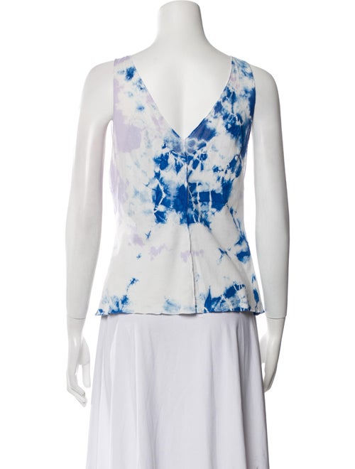 Raquel Allegra Tie-Dye Print Plunge Neckline Top