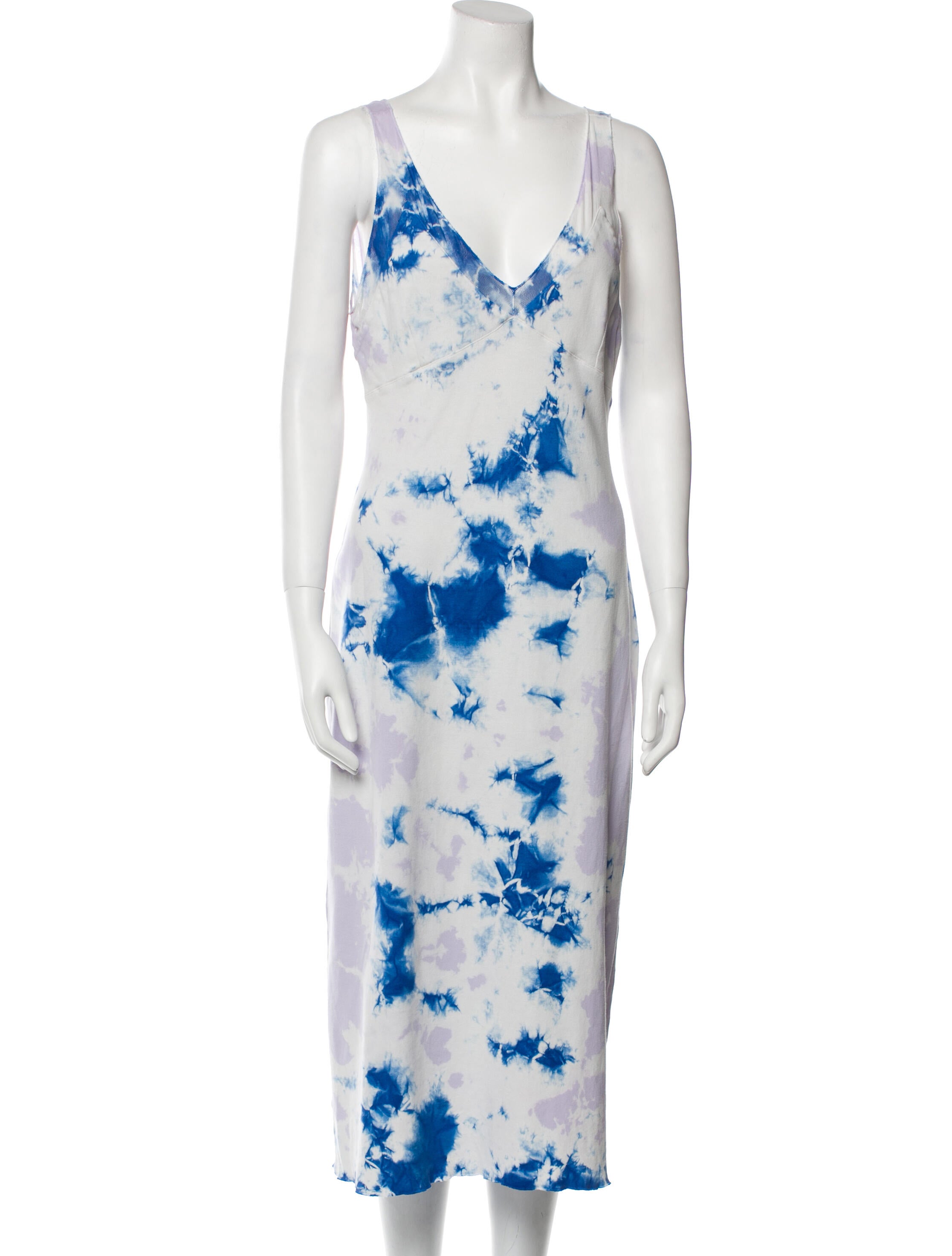 Raquel Allegra Tie-Dye Print Midi Length Dress