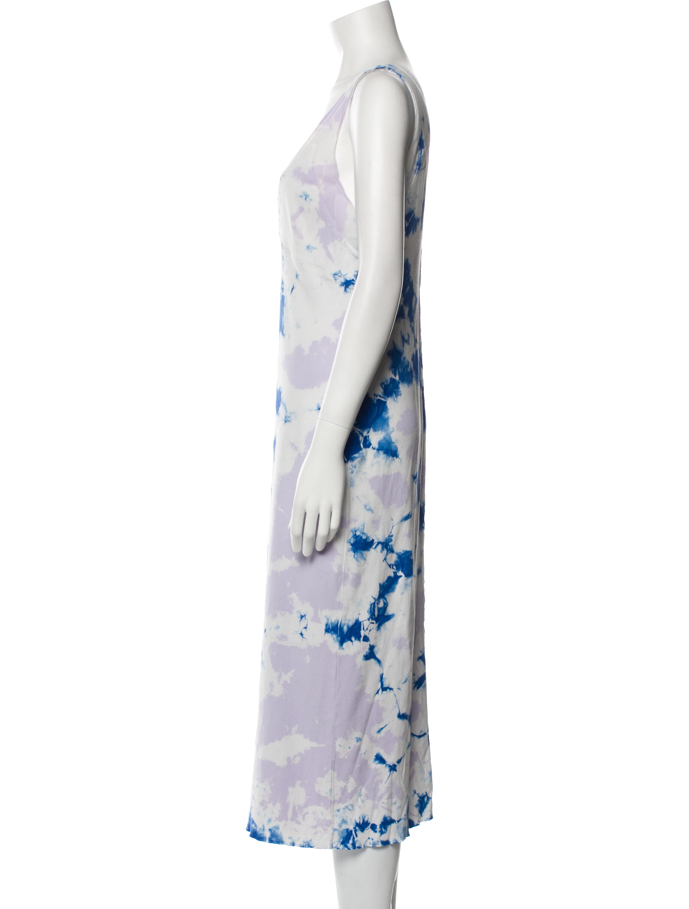 Raquel Allegra Tie-Dye Print Midi Length Dress