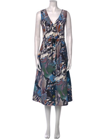 Raquel Allegra Dresses Printed Midi Length Dress XS