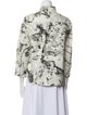 Raquel Allegra Printed Three-Quarter Sleeve Button-Up Top