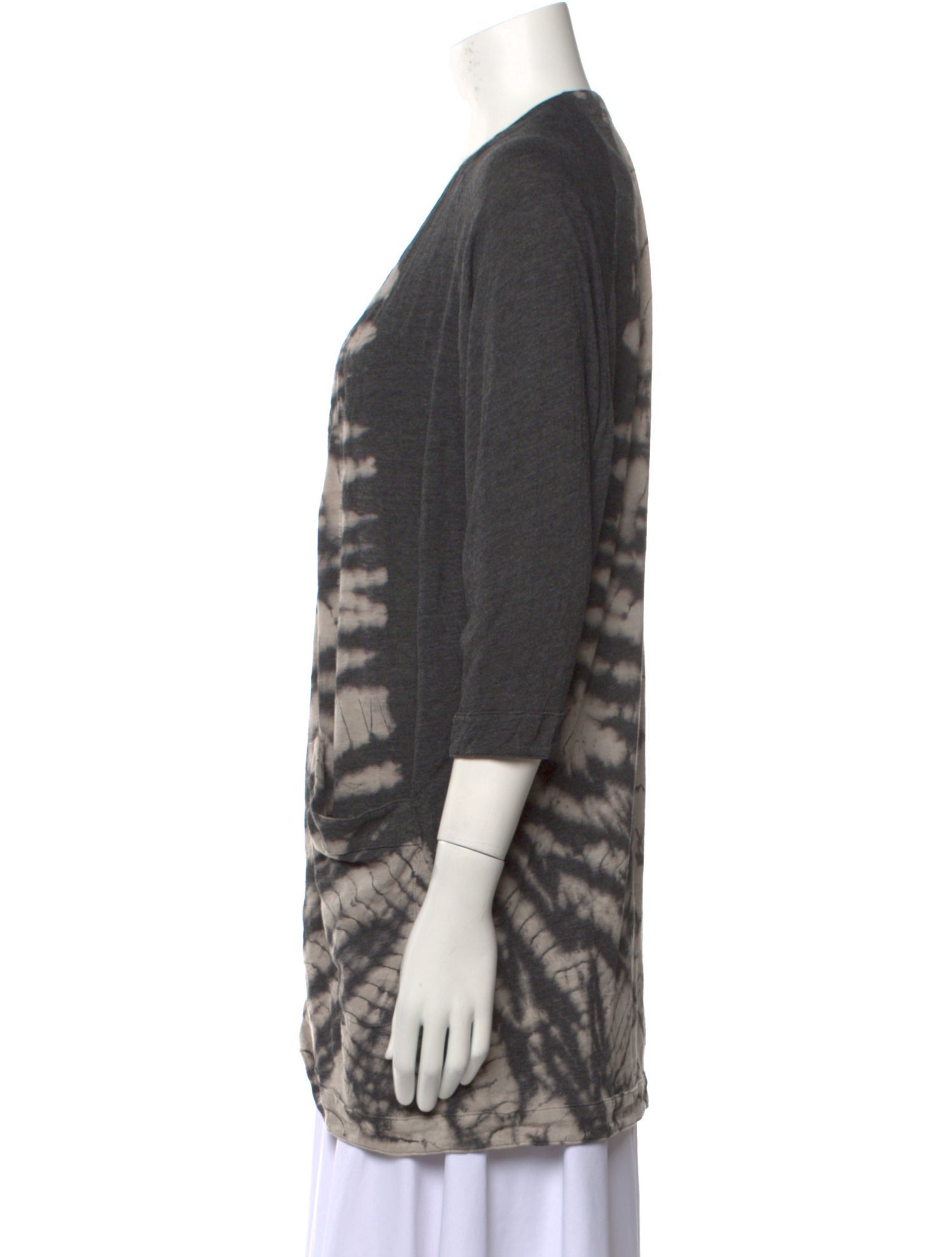 Raquel Allegra Tie-Dye Print Open Front Sweater