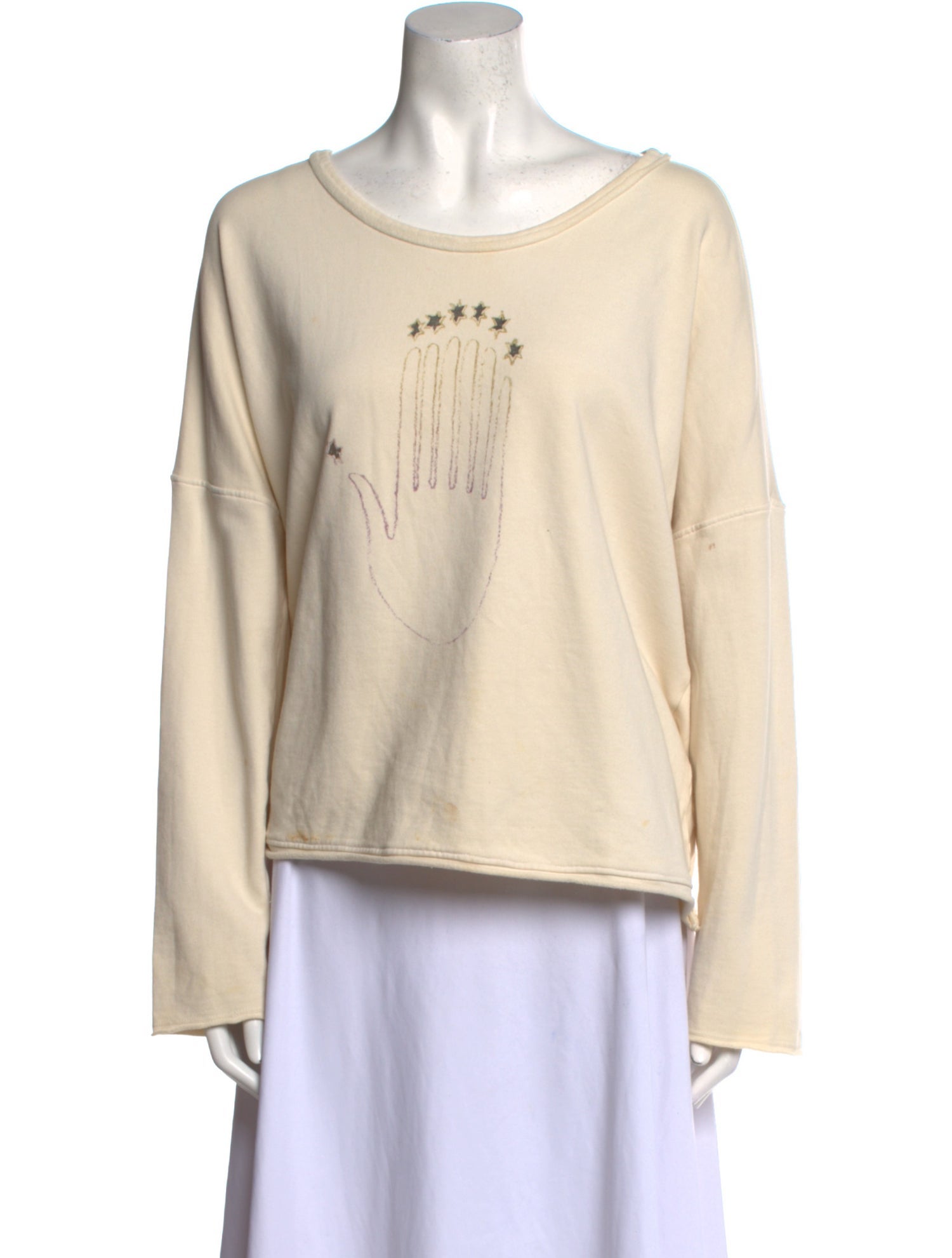 Raquel Allegra Scoop Neck Long Sleeve Sweatshirt