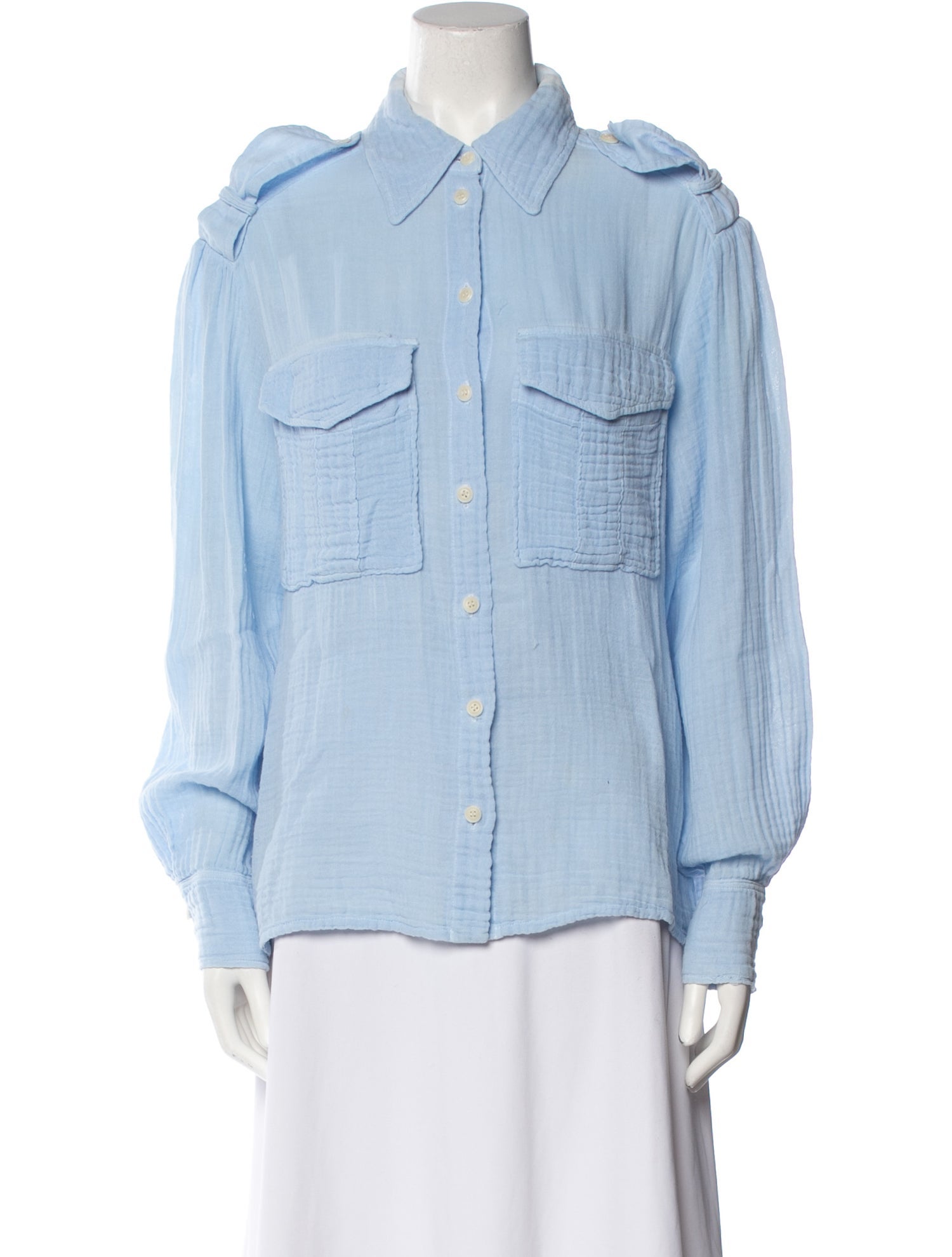Raquel Allegra Long Sleeve Button-Up Top
