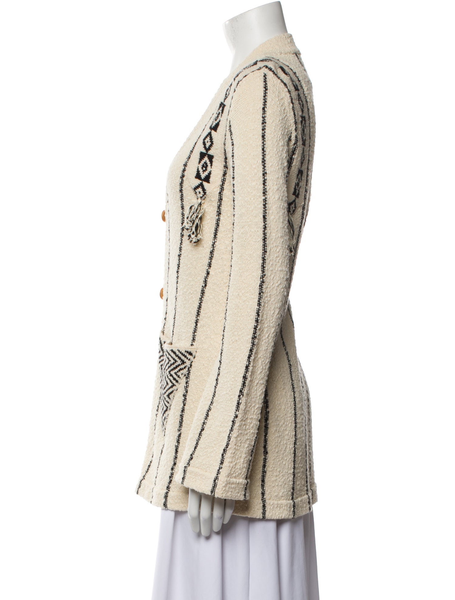 Raquel Allegra Printed V-Neck Sweater