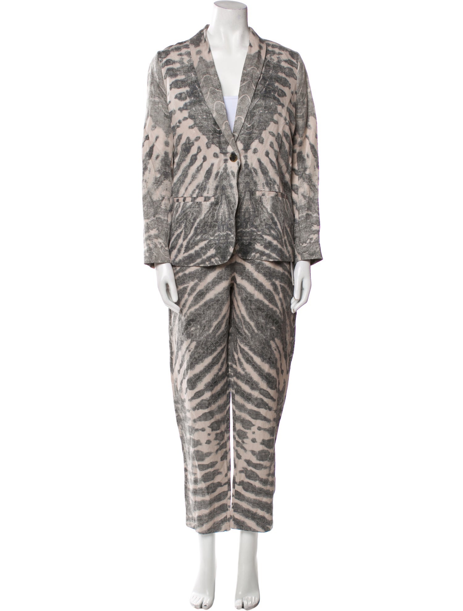 Raquel Allegra Linen Printed Pantsuit