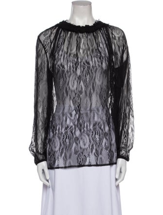 Raquel Allegra Printed Crew Neck Blouse