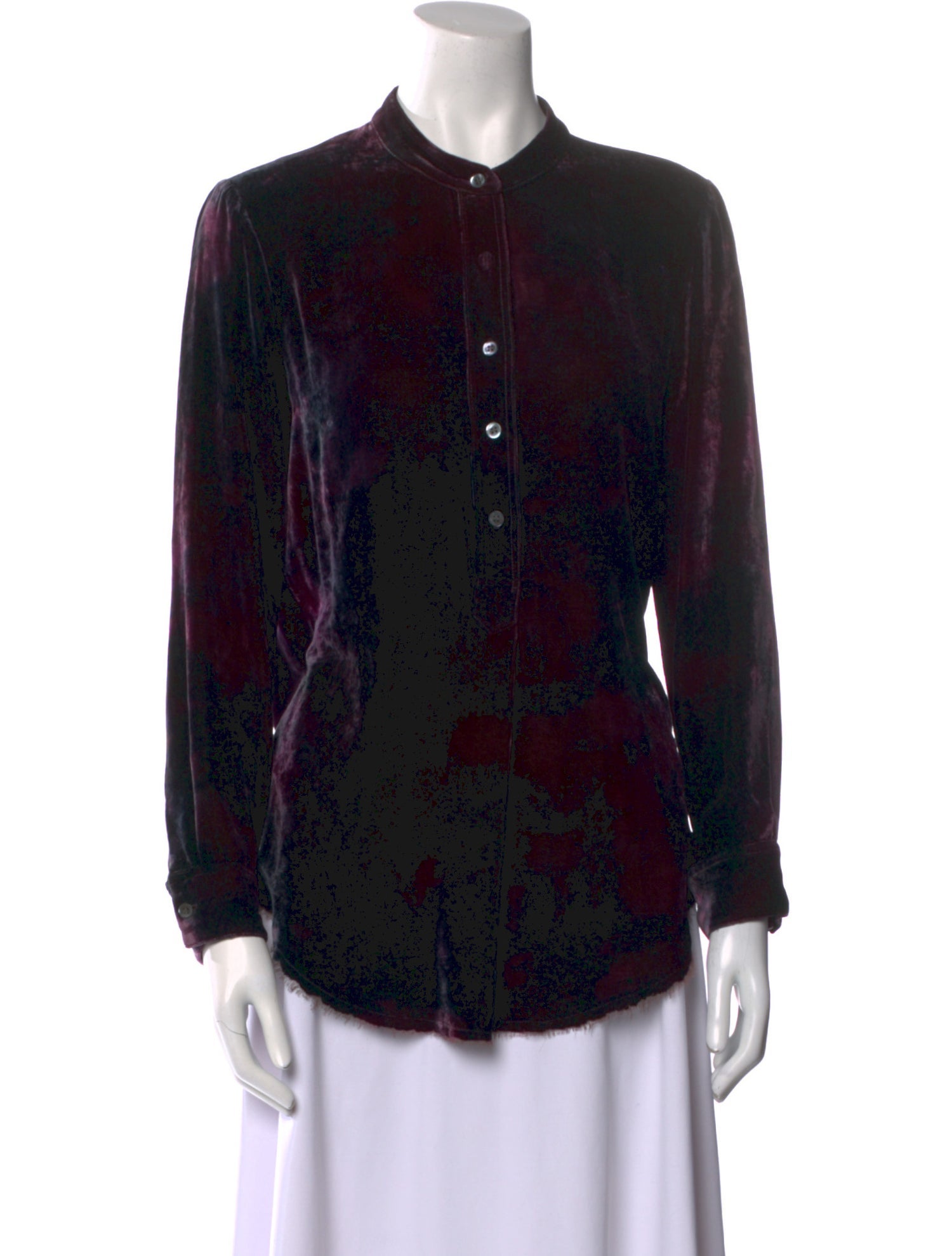 Raquel Allegra Floral Print Crew Neck Button-Up Top