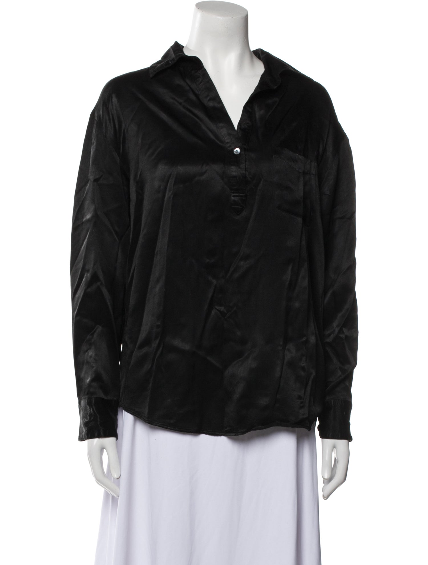 Raquel Allegra Long Sleeve Button-Up Top