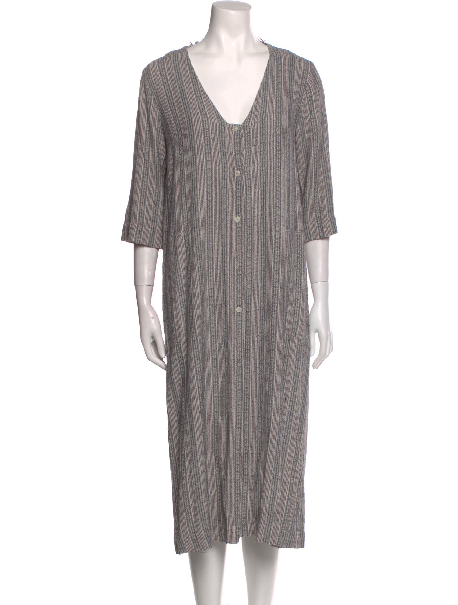 Raquel Allegra Striped Midi Length Dress