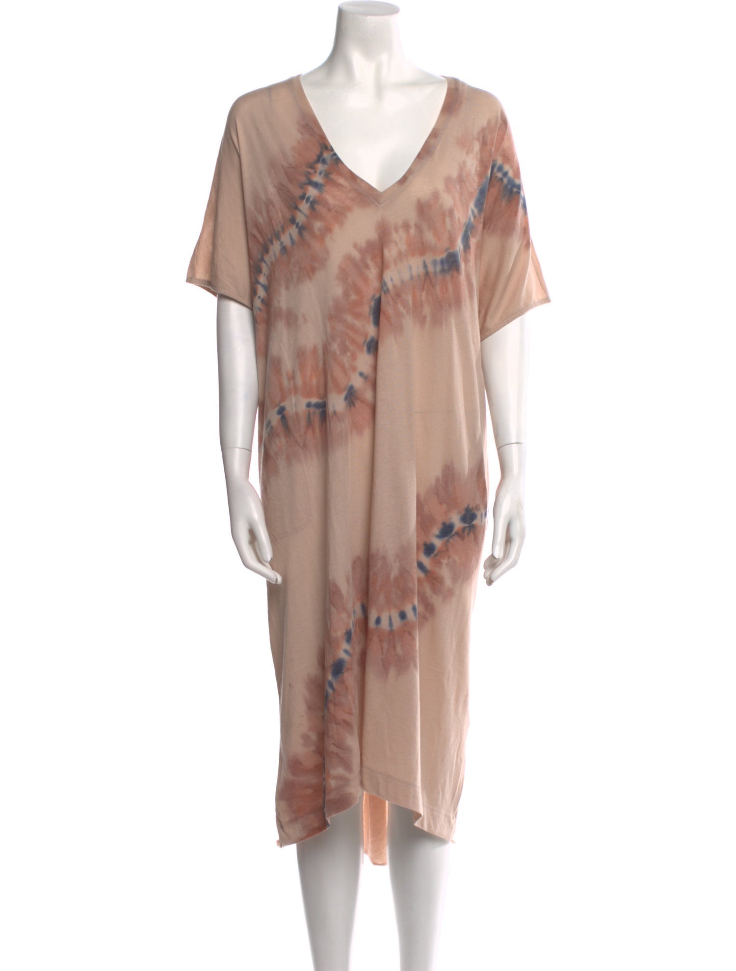 Raquel Allegra Tie-Dye Print Midi Length Dress