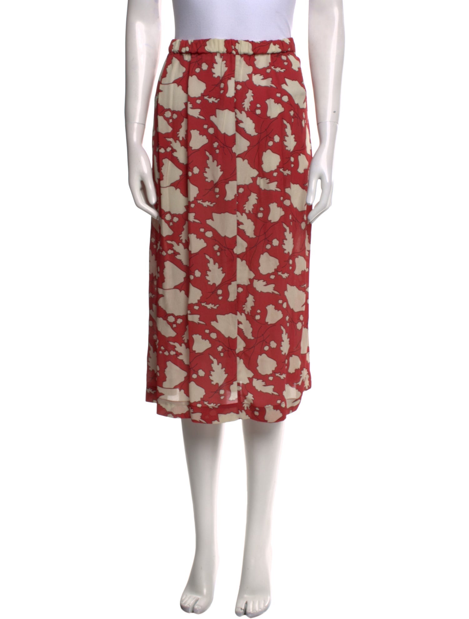 Raquel Allegra Silk Midi Length Skirt