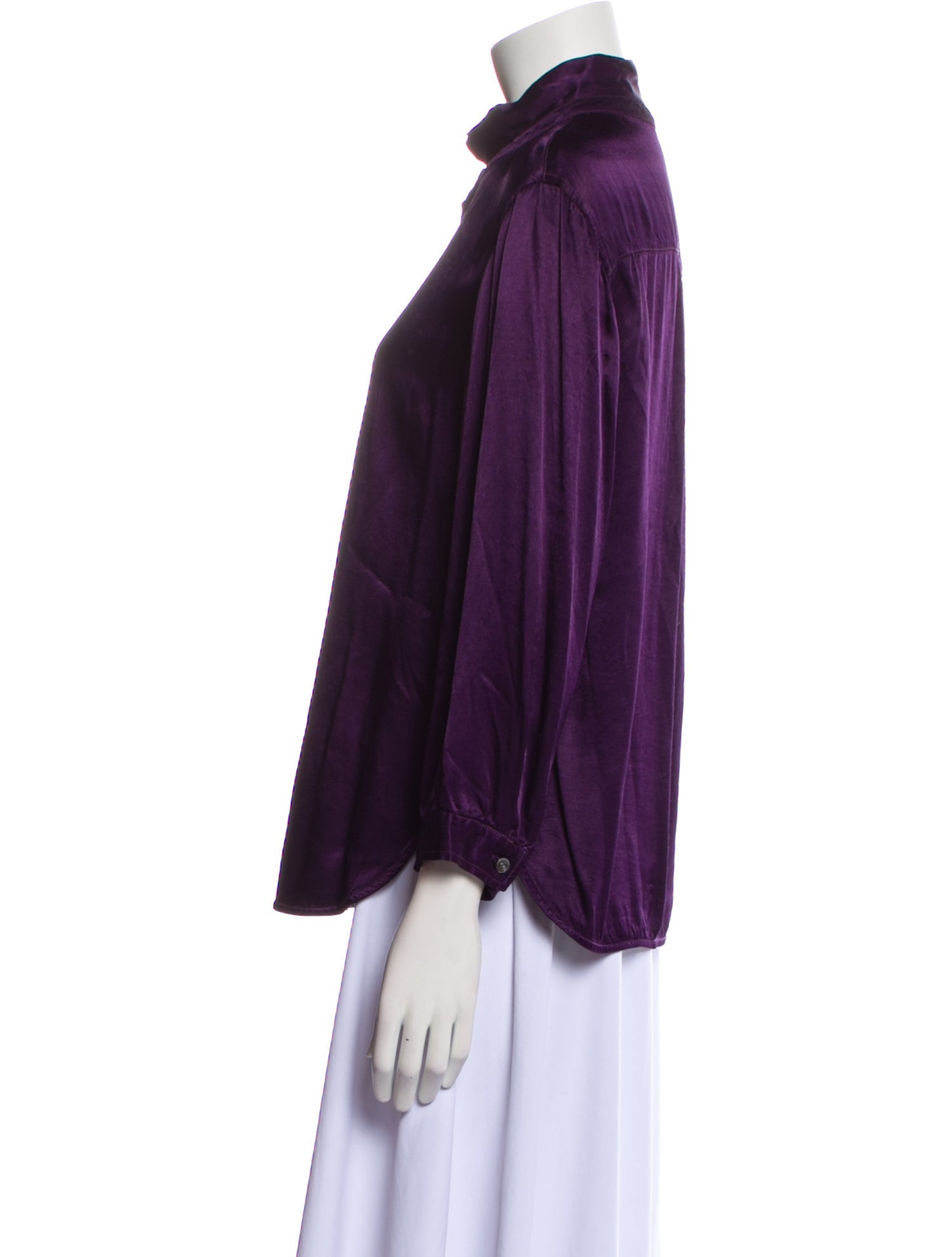 Raquel Allegra Three-Quarter Sleeve Button-Up Top