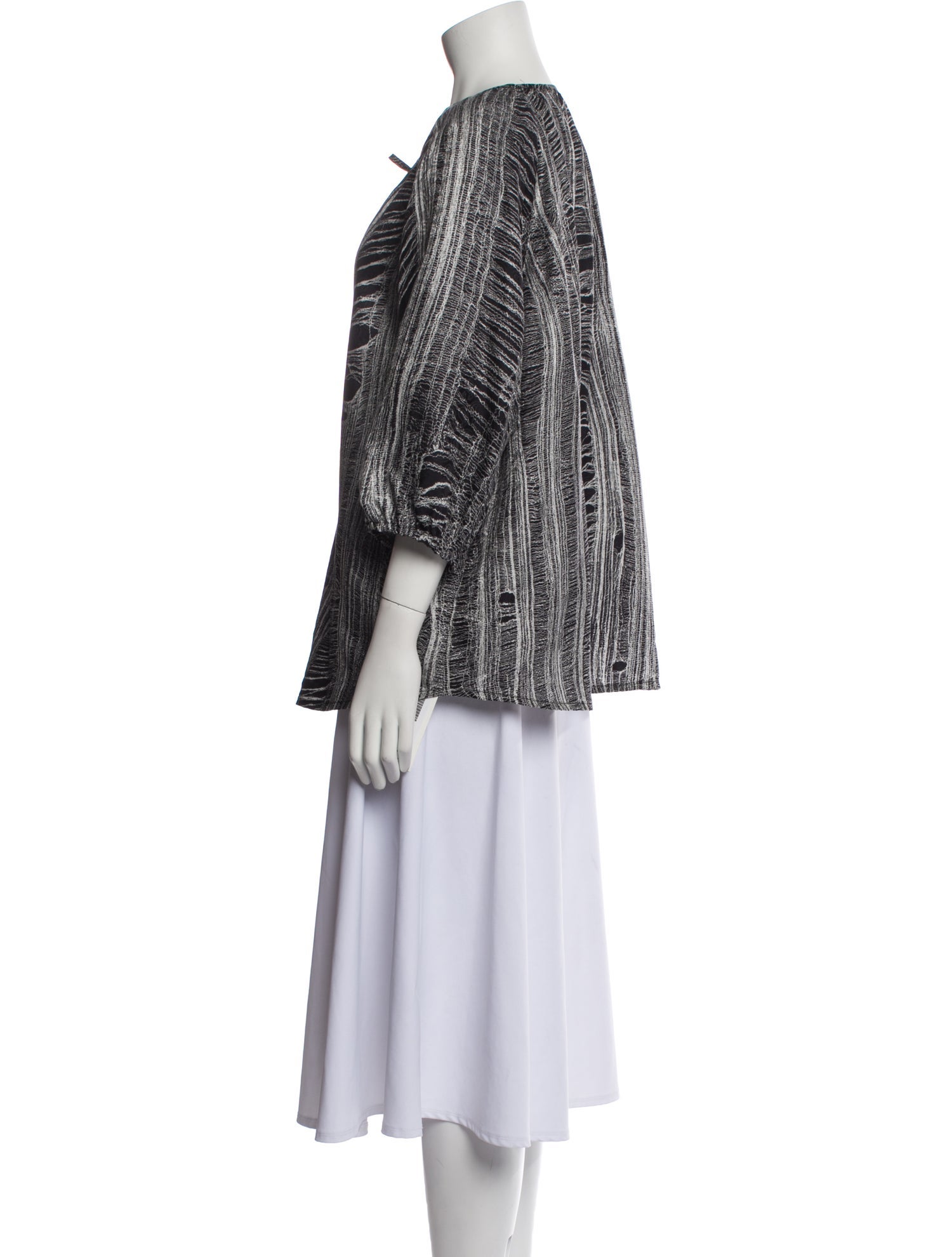 Raquel Allegra Printed Bateau Neckline Tunic