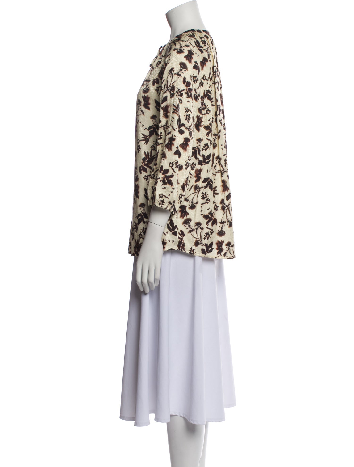 Raquel Allegra Silk Floral Print Tunic
