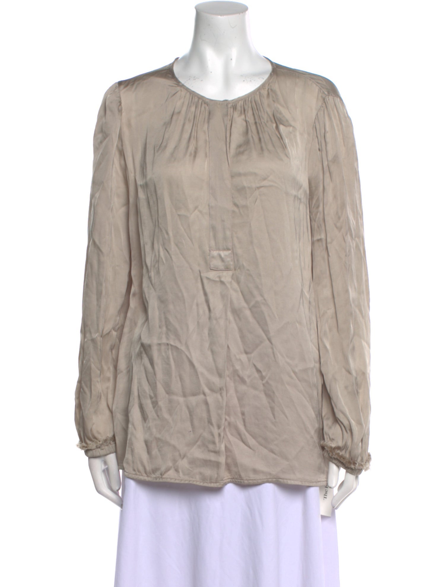 Raquel Allegra Scoop Neck Long Sleeve Blouse