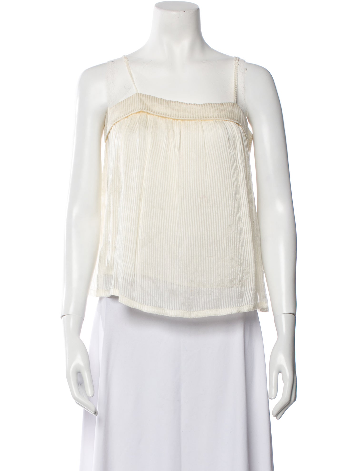 Raquel Allegra Silk Square Neckline Crop Top