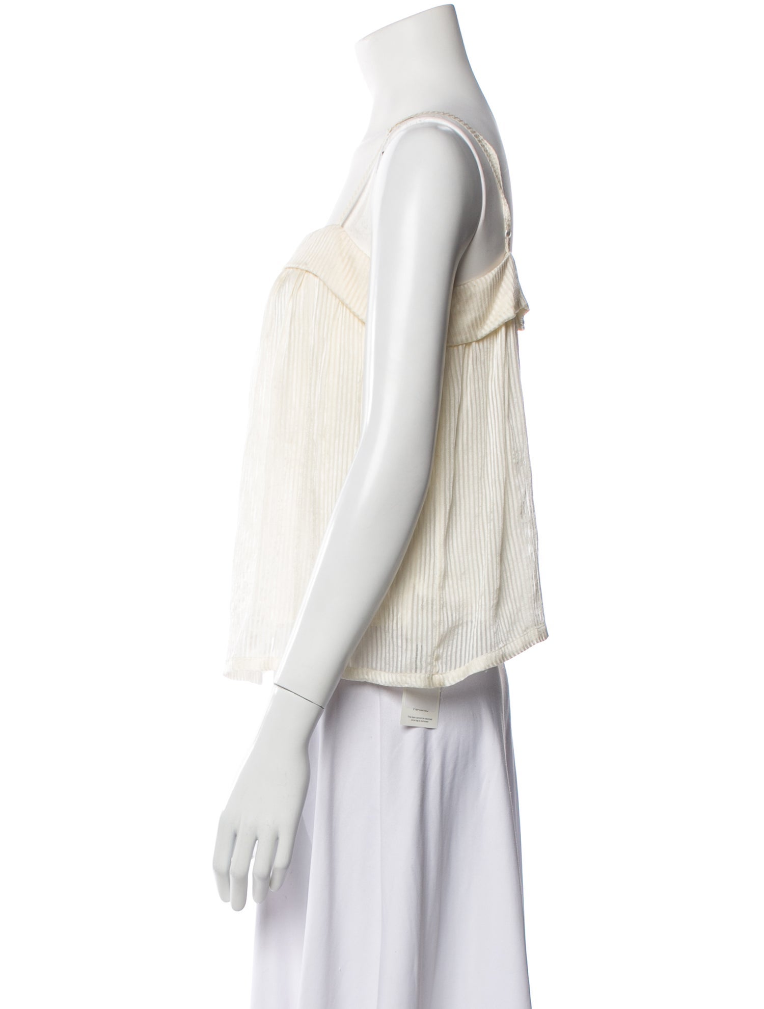 Raquel Allegra Silk Square Neckline Crop Top