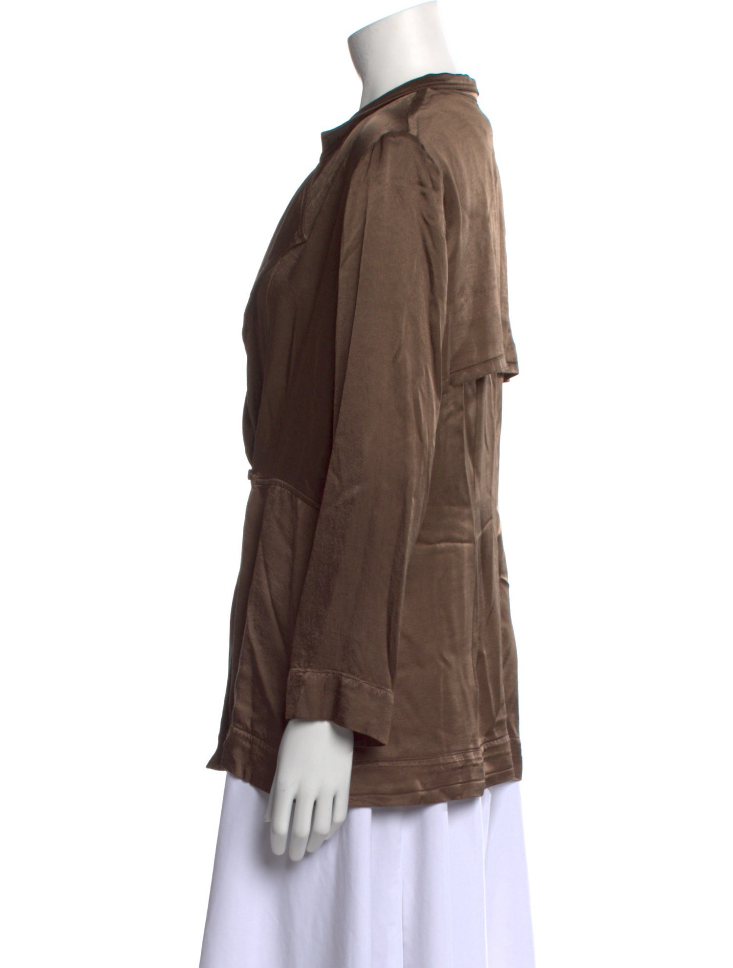 Raquel Allegra V-Neck Long Sleeve Blouse