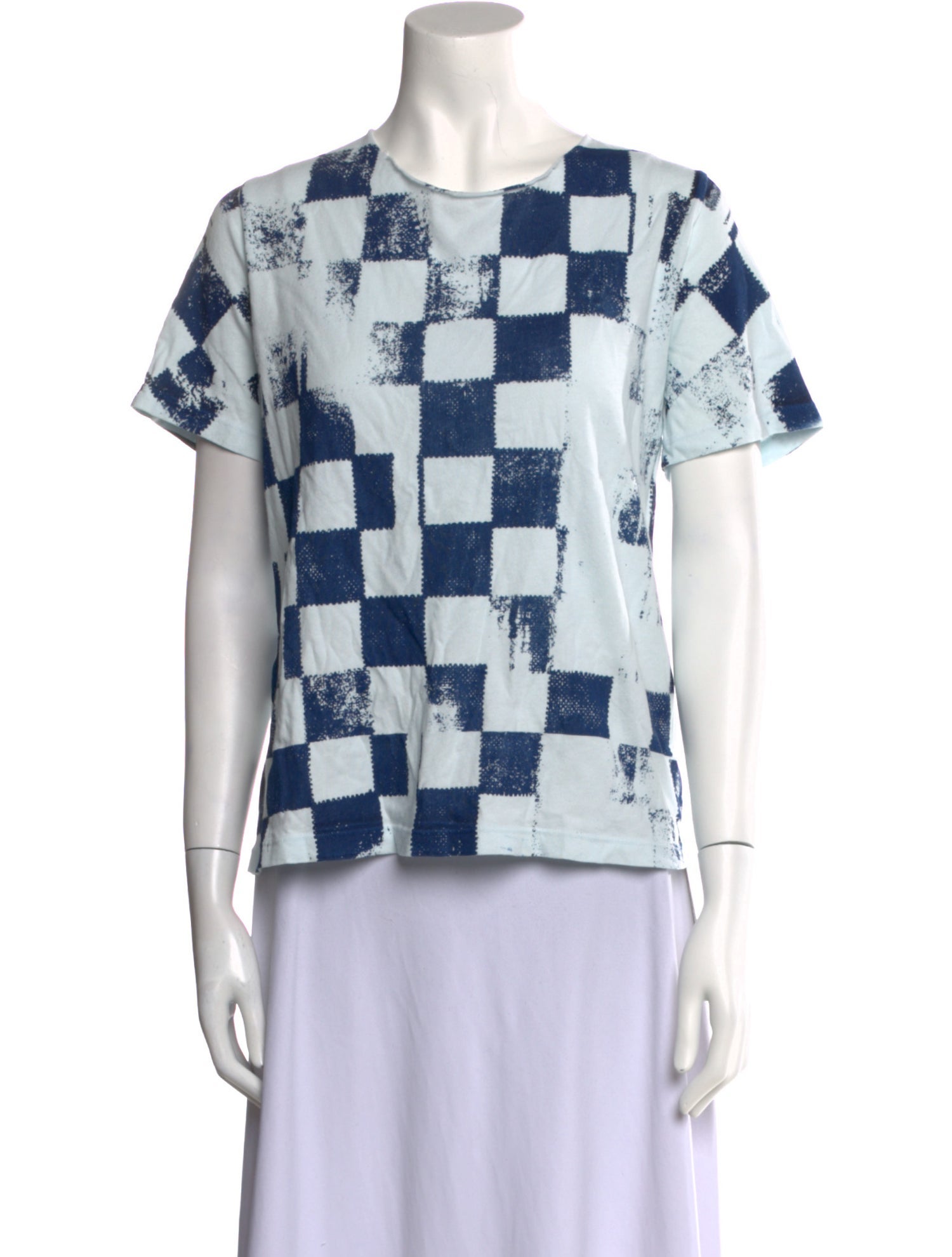 Raquel Allegra Plaid Print Crew Neck T-Shirt