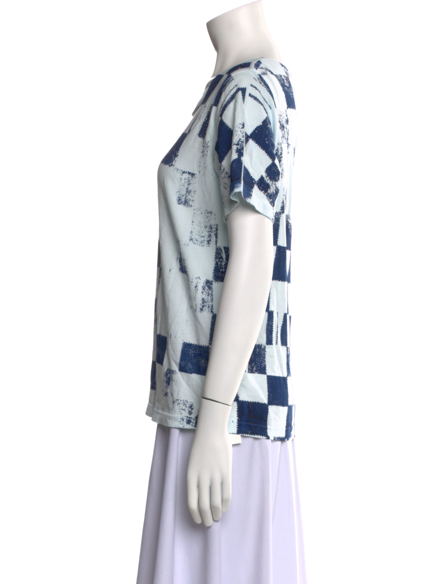 Raquel Allegra Plaid Print Crew Neck T-Shirt