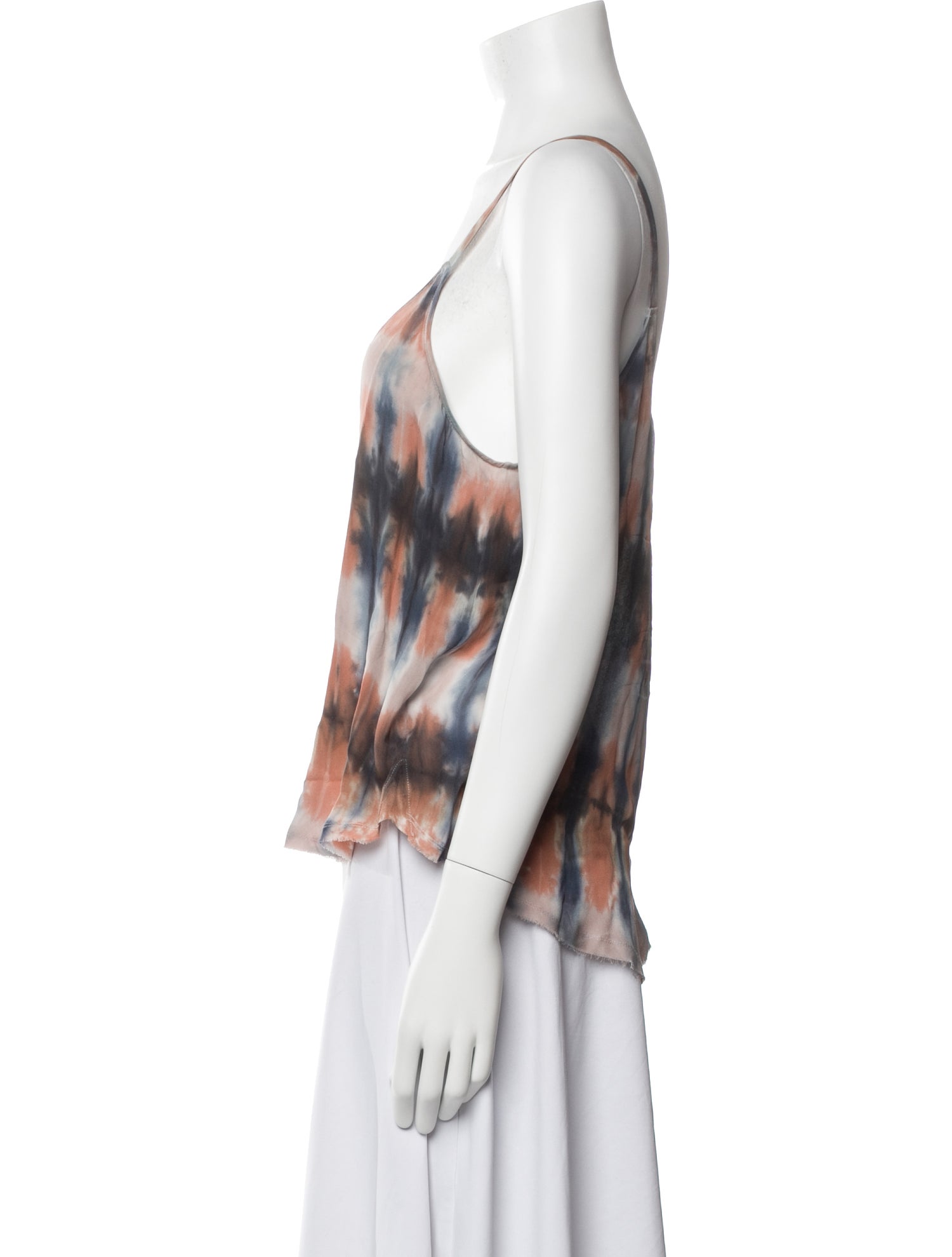 Raquel Allegra Silk Tie-Dye Print Top