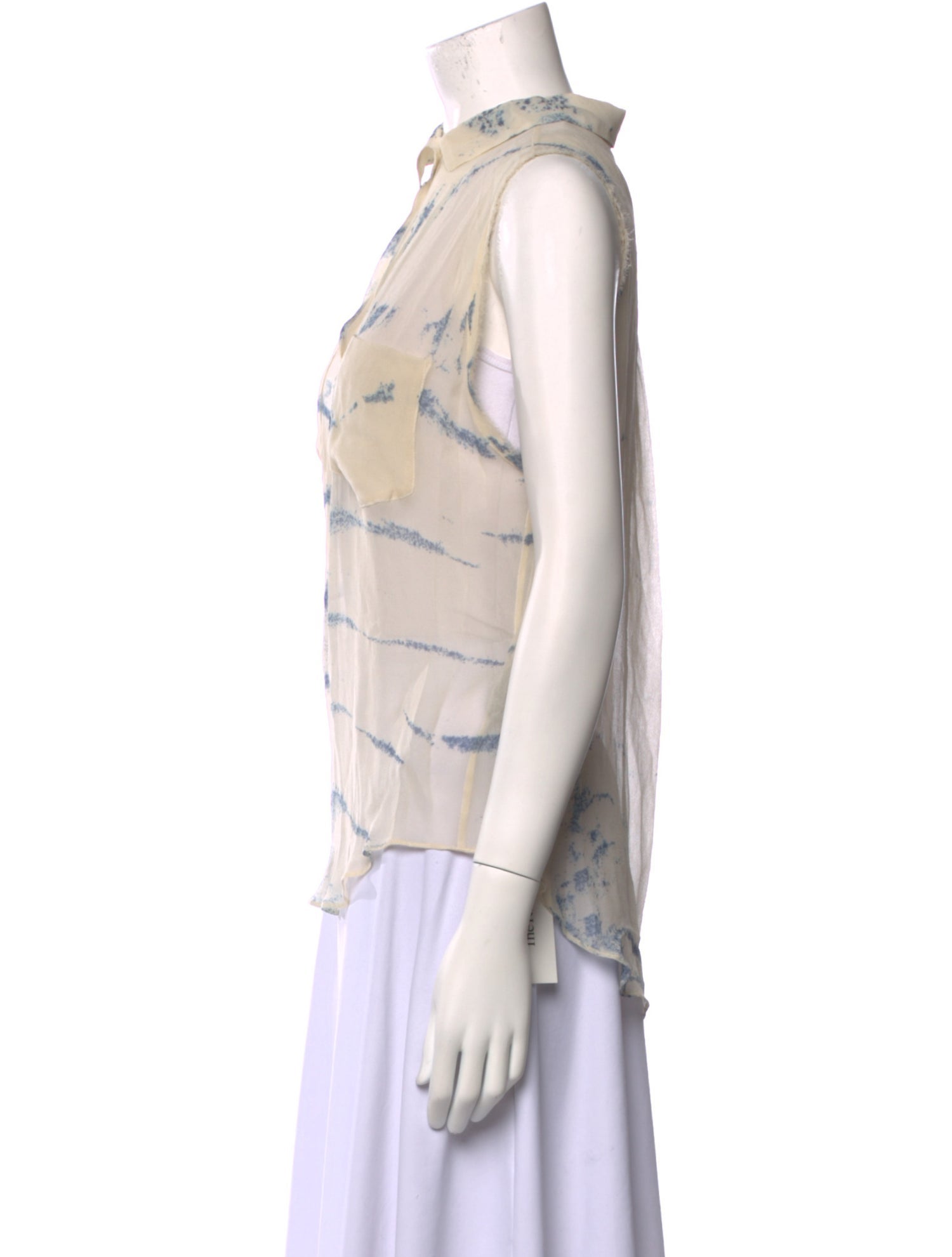Raquel Allegra Silk Tie-Dye Print Top