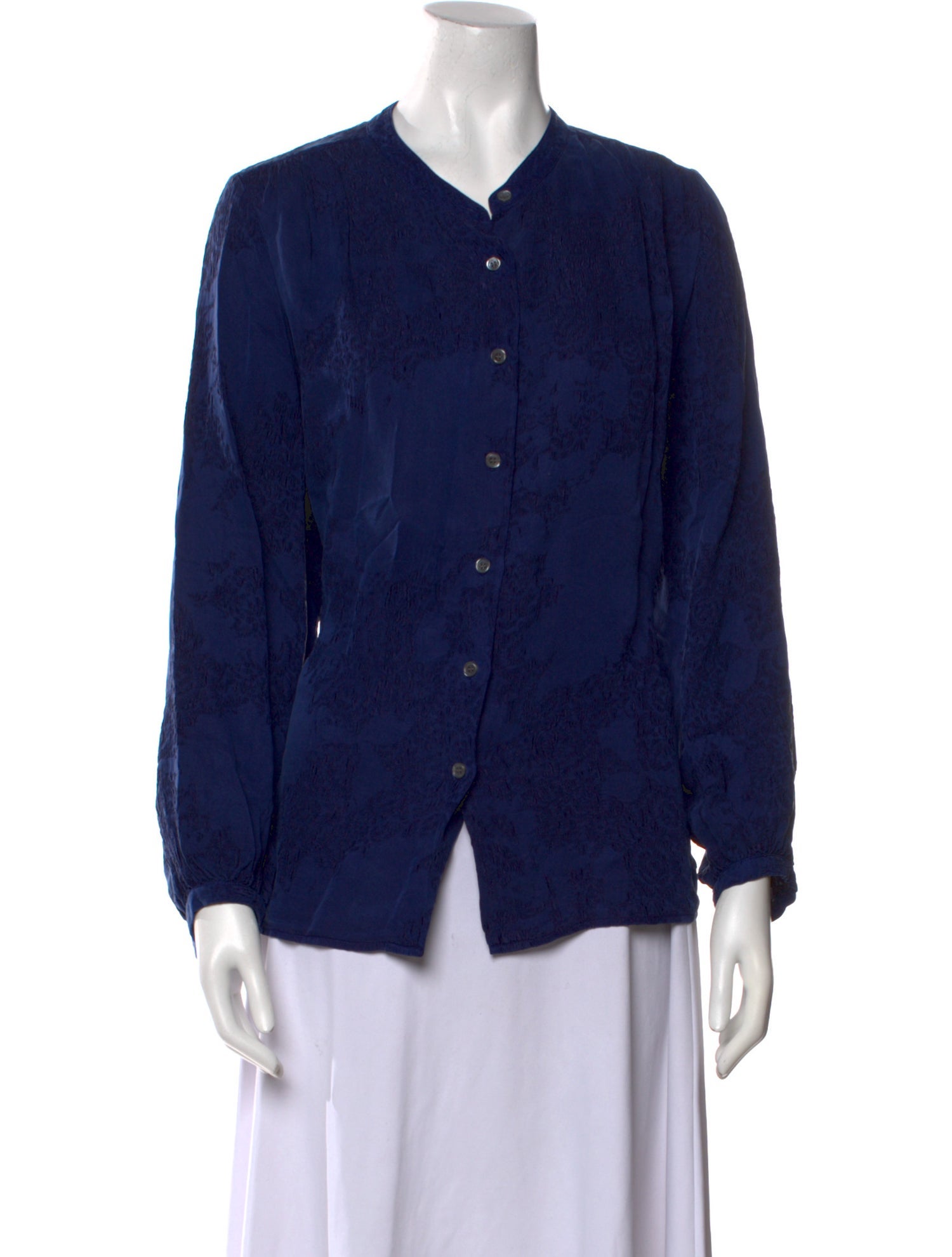 Raquel Allegra Long Sleeve Button-Up Top