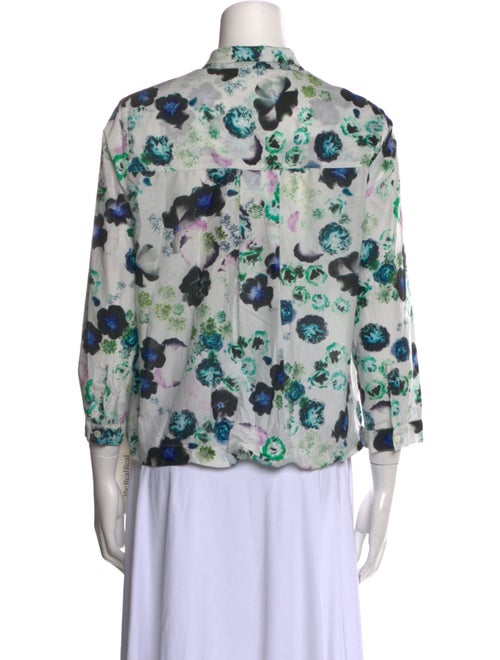 Raquel Allegra Floral Print Mock Neck Blouse