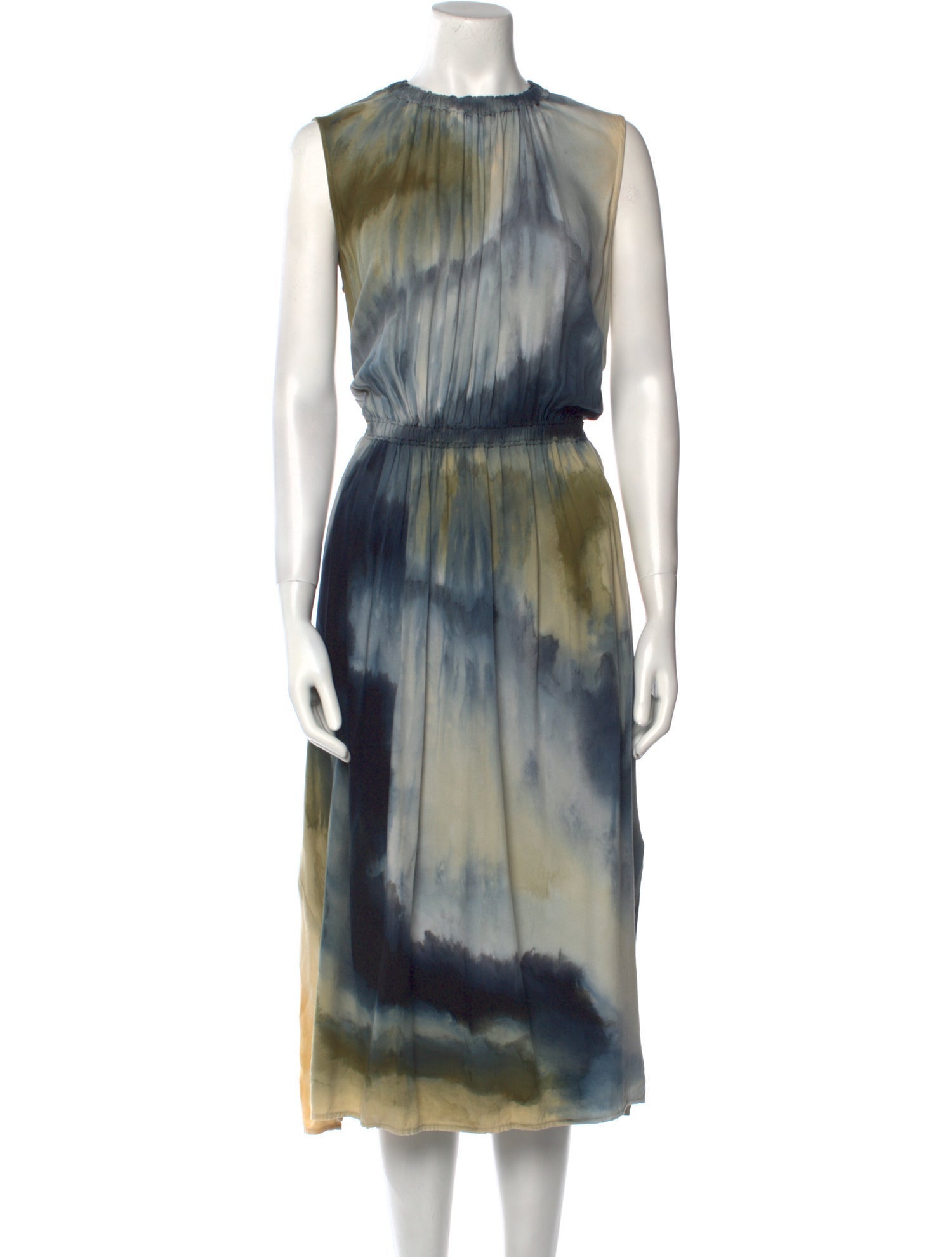 Raquel Allegra Tie-Dye Print Midi Length Dress