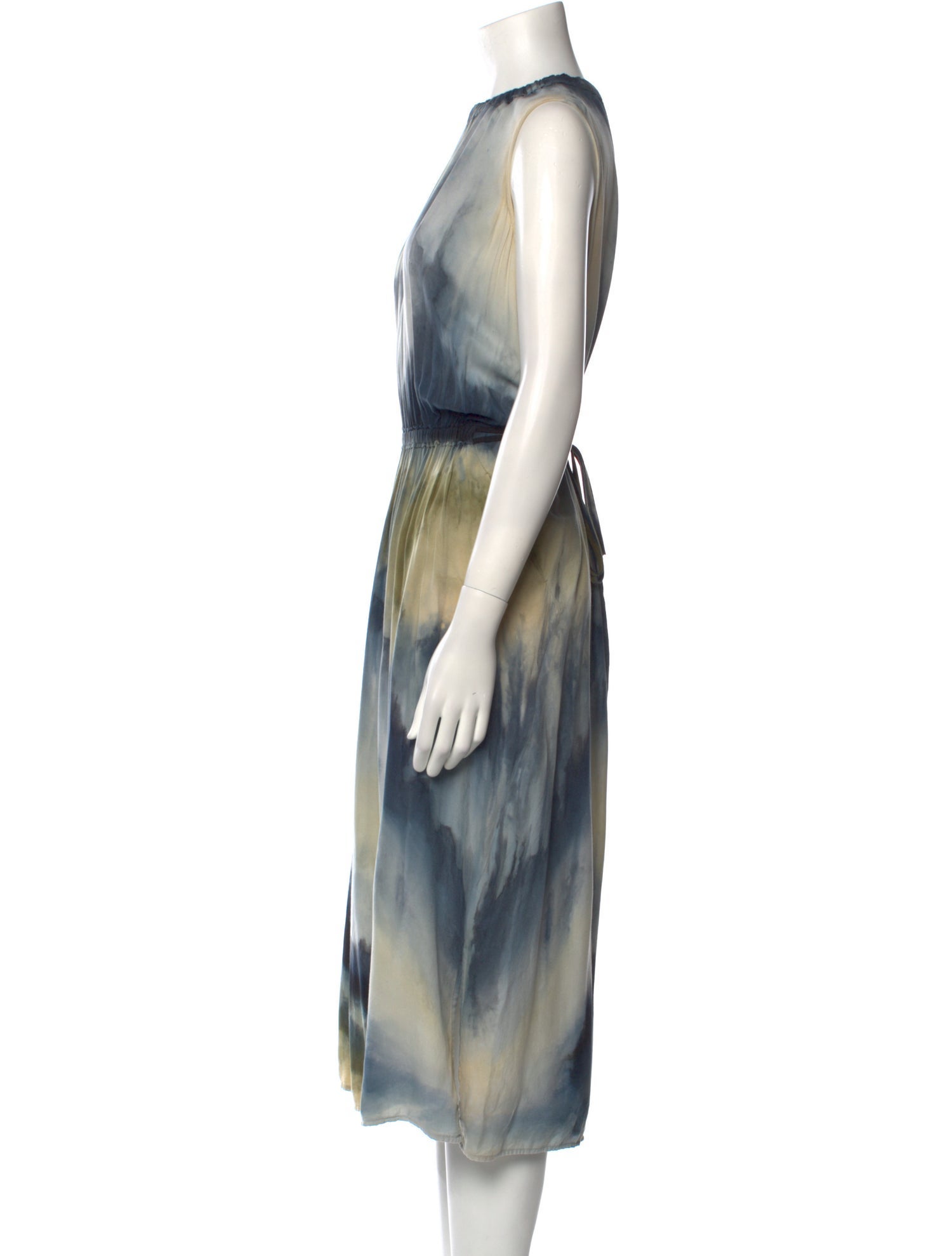 Raquel Allegra Tie-Dye Print Midi Length Dress
