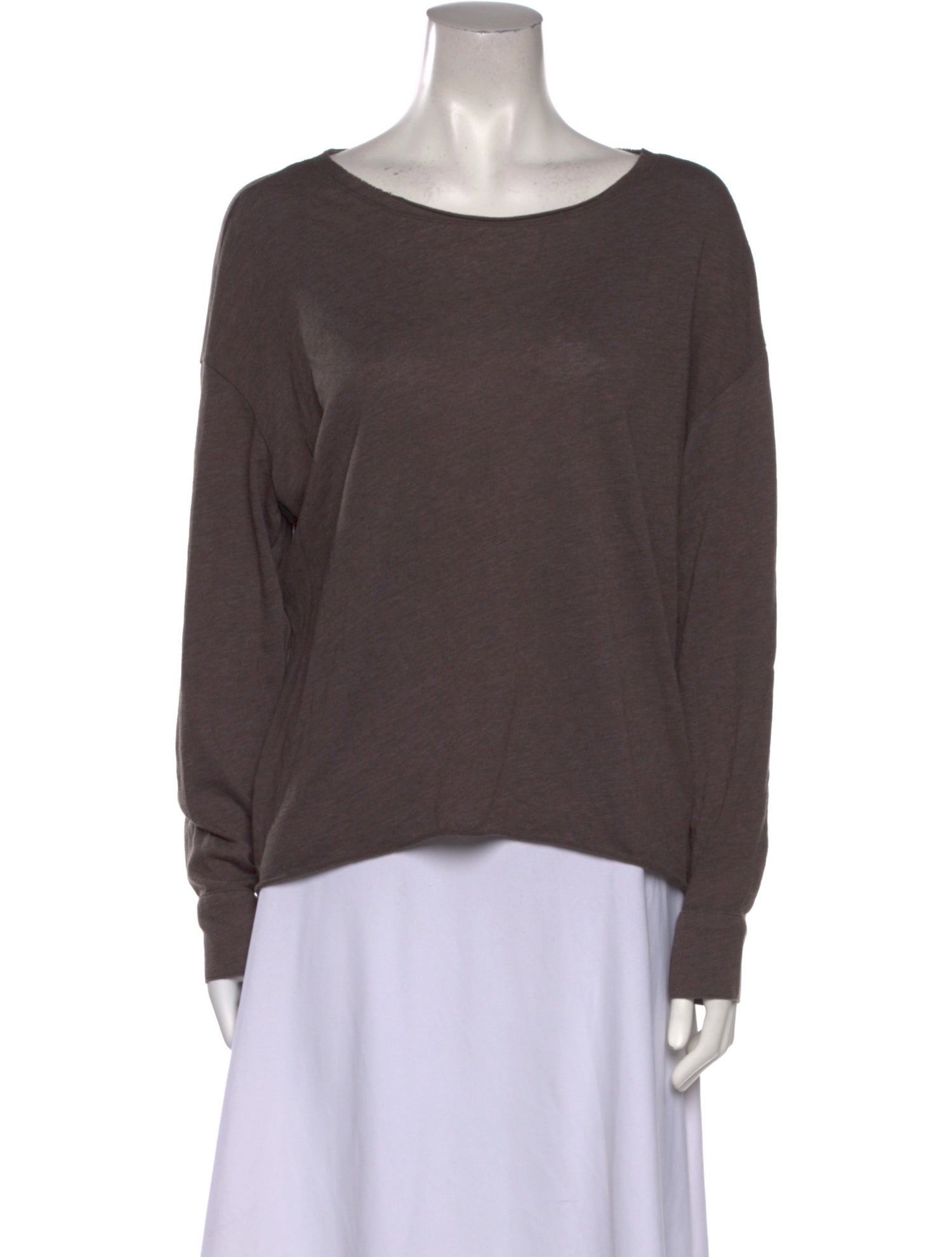Raquel Allegra Bateau Neckline Long Sleeve Sweatshirt