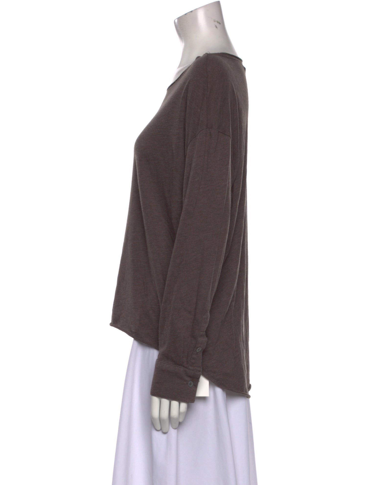 Raquel Allegra Bateau Neckline Long Sleeve Sweatshirt