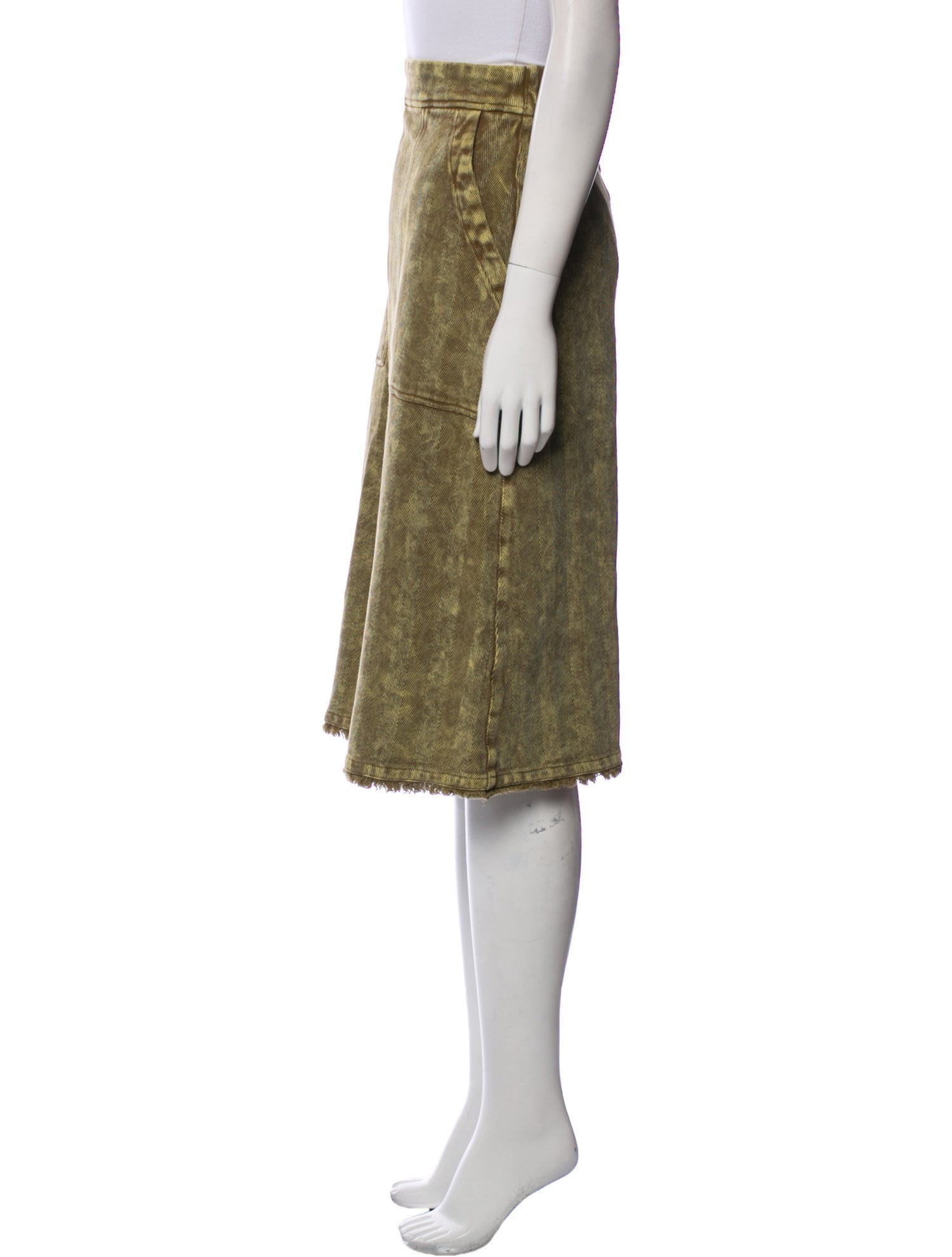 Raquel Allegra Fringe Trim Accent Knee-Length Skirt w/ Tags