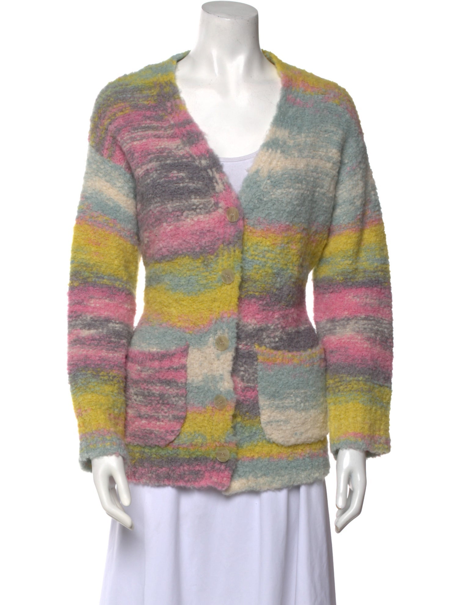 Raquel Allegra Striped V-Neck Sweater