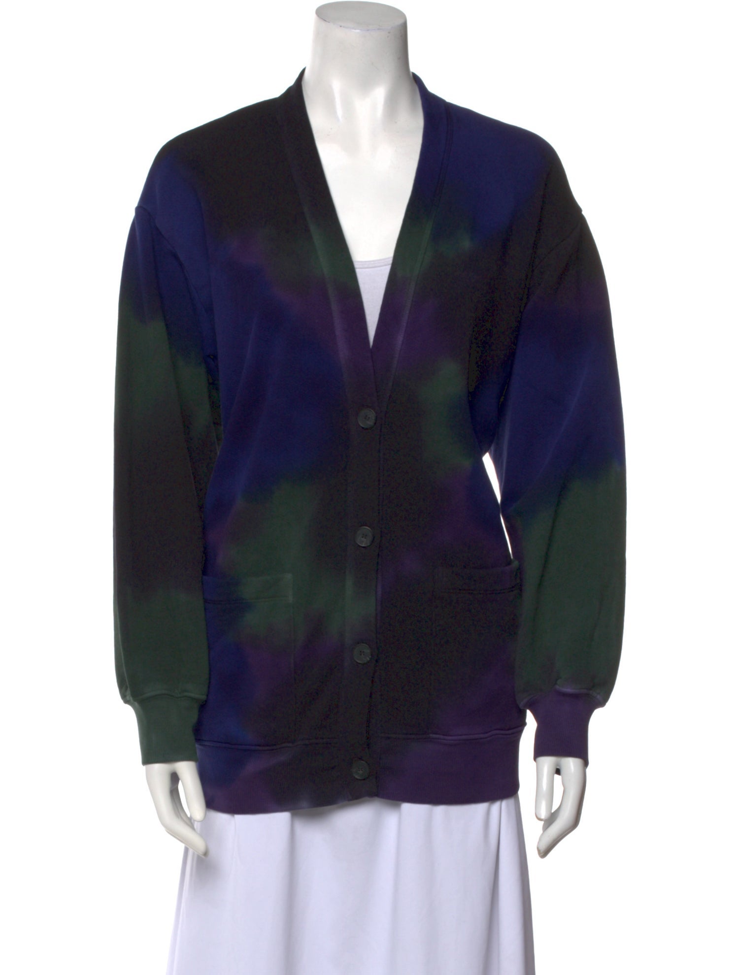 Raquel Allegra Tie-Dye Print V-Neck Sweater w/ Tags