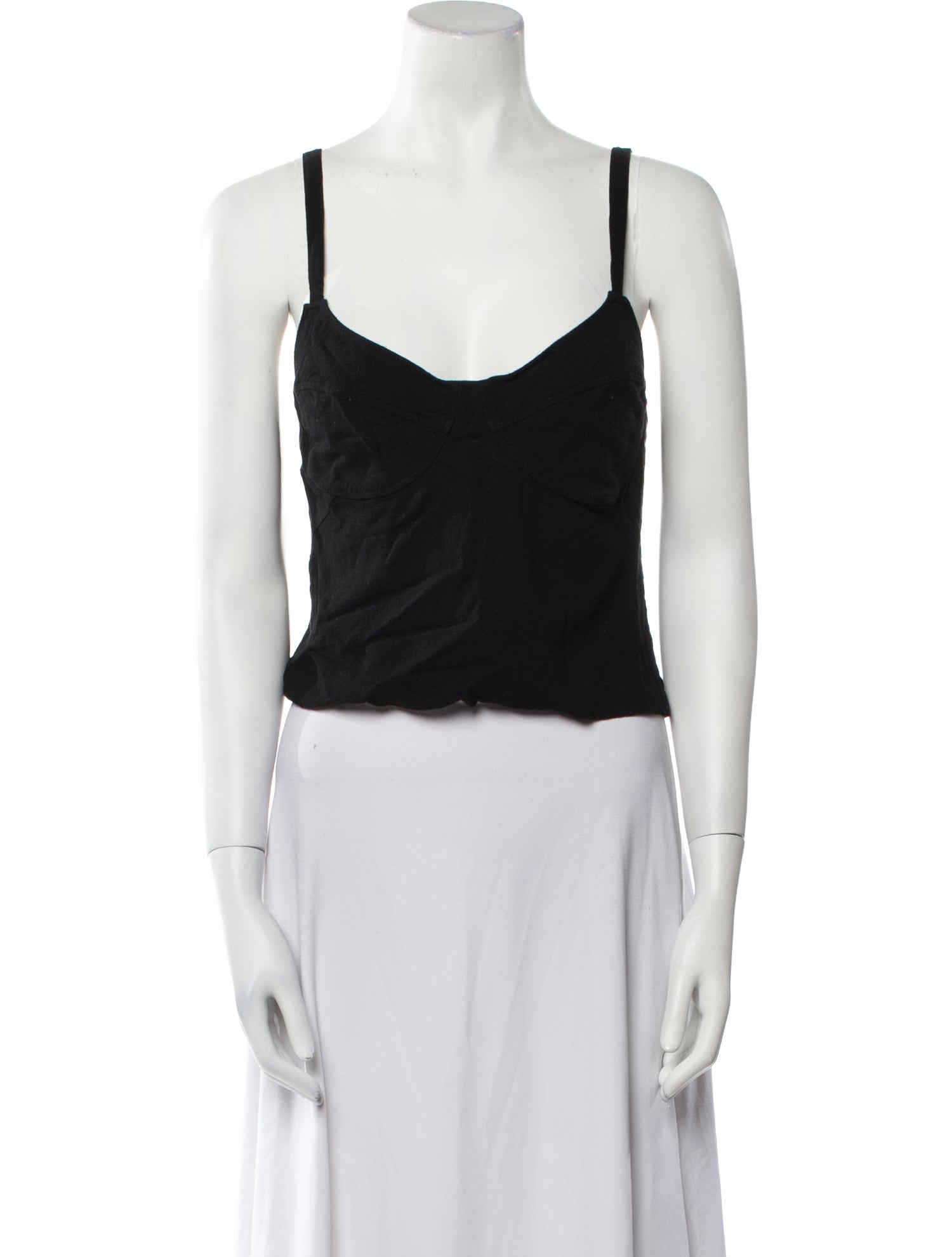 Raquel Allegra Square Neckline Sleeveless Crop Top