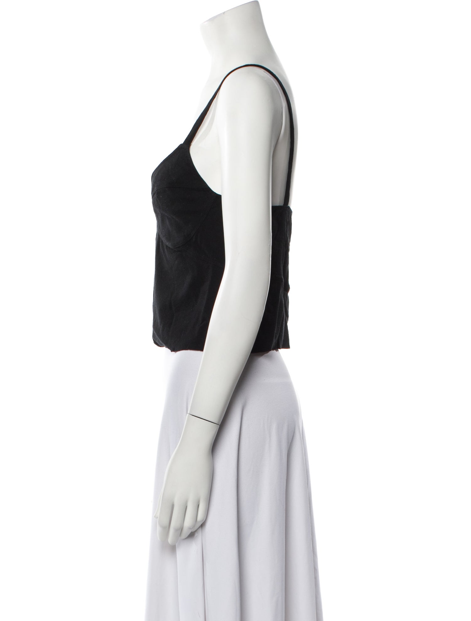 Raquel Allegra Square Neckline Sleeveless Crop Top