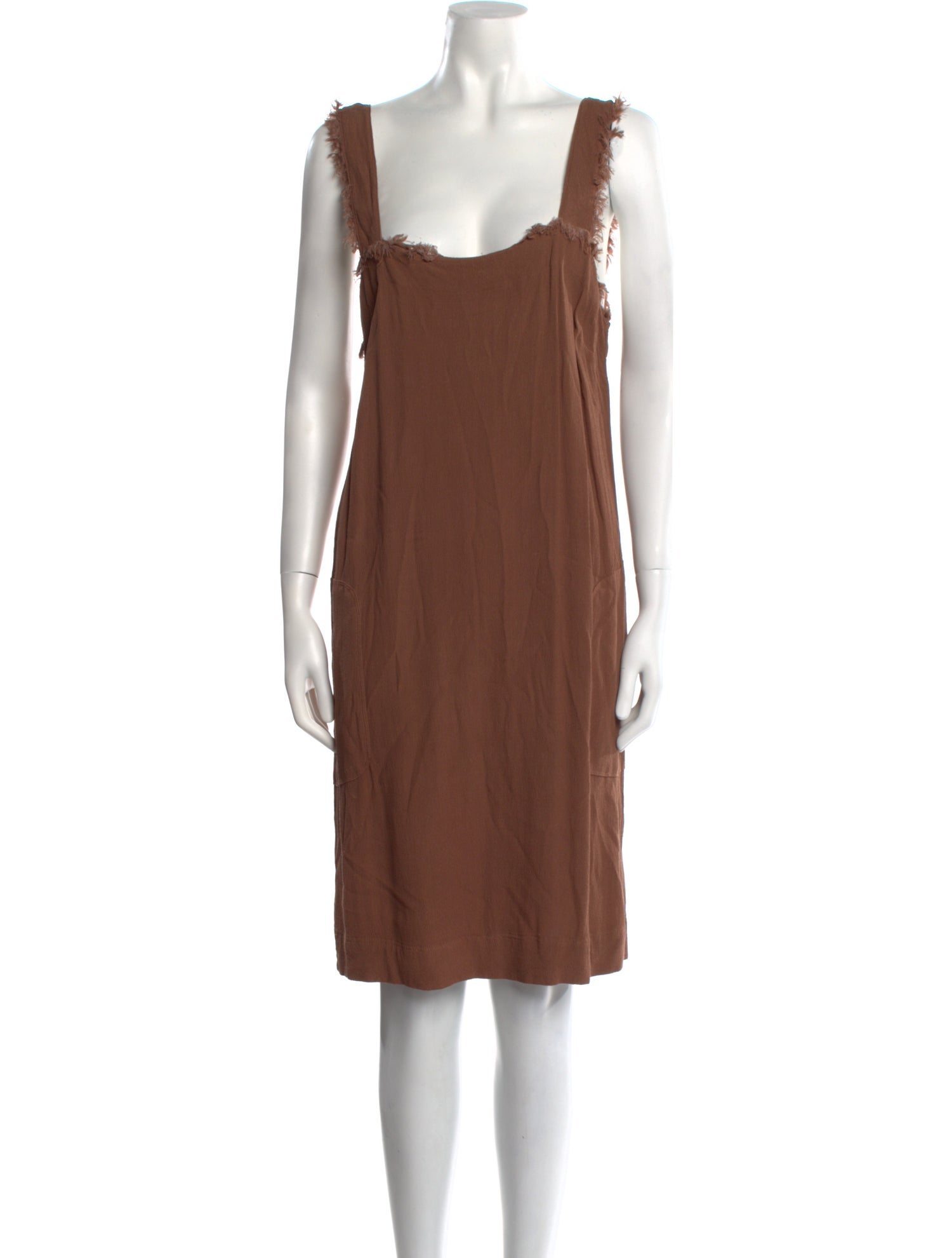 Raquel Allegra Square Neckline Knee-Length Dress