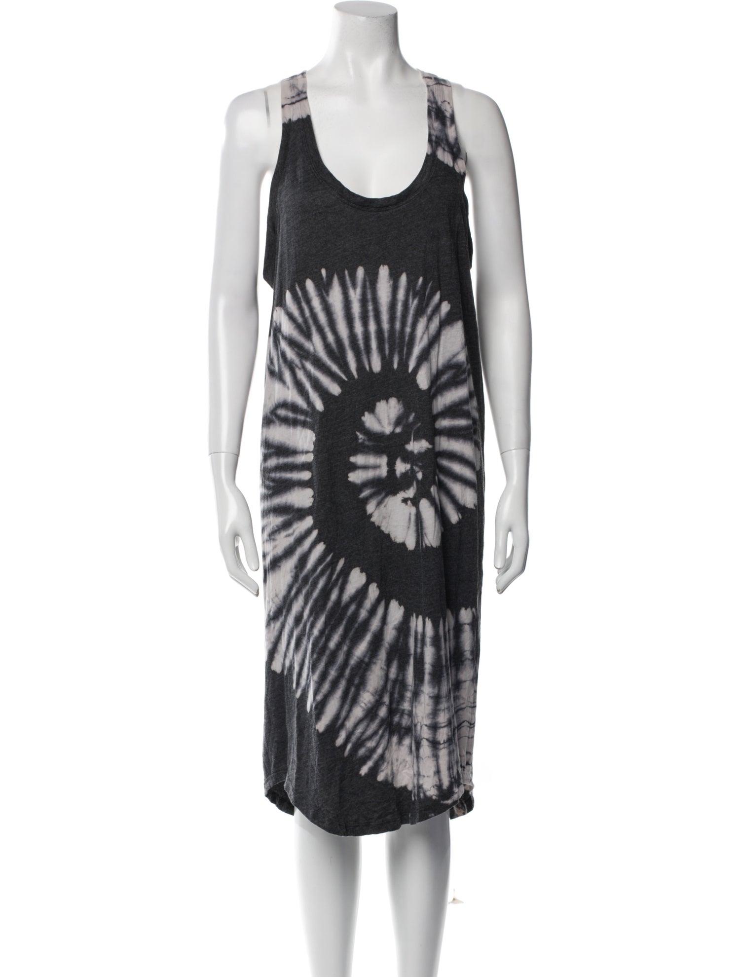 Raquel Allegra Tie-Dye Print Midi Length Dress