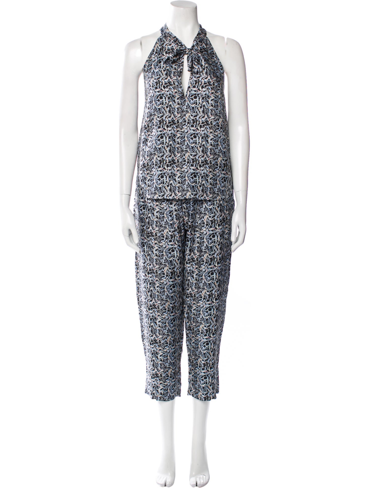 Raquel Allegra Silk Printed Pant Set
