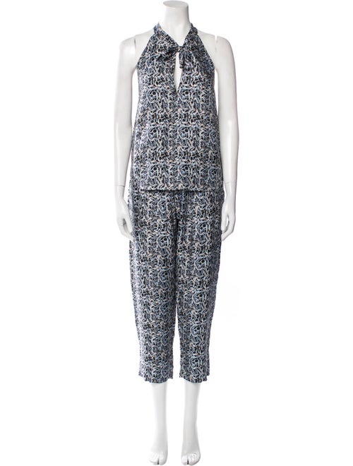 Raquel Allegra Silk Printed Pant Set