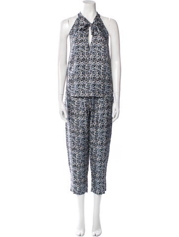Raquel Allegra Suits and Sets Silk Printed Pant Set XS