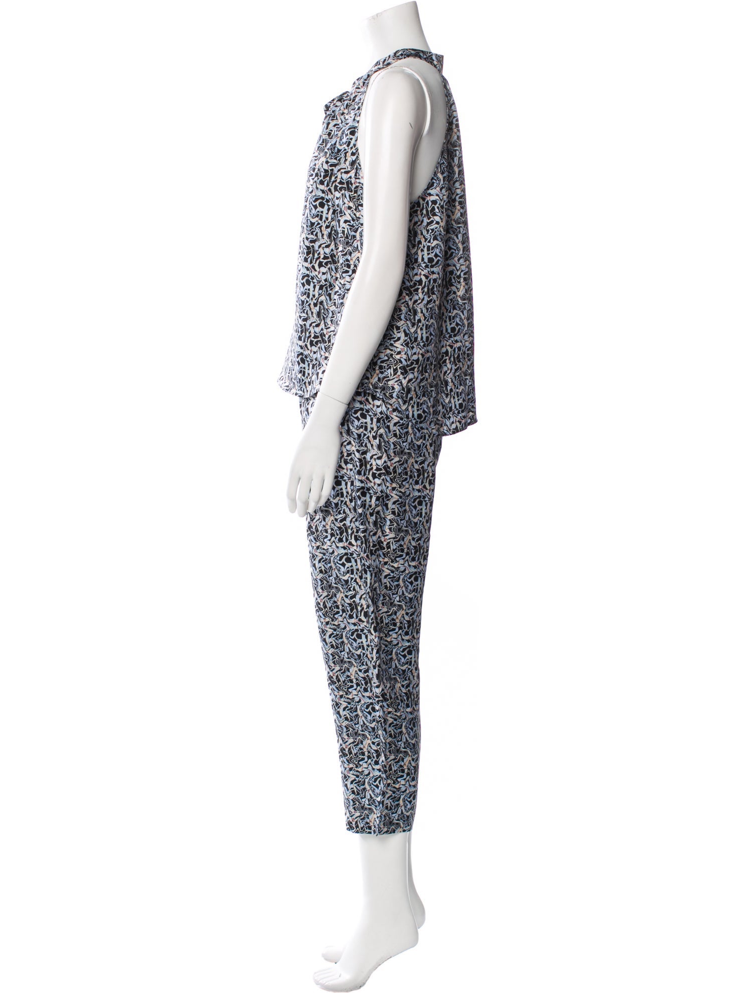 Raquel Allegra Silk Printed Pant Set