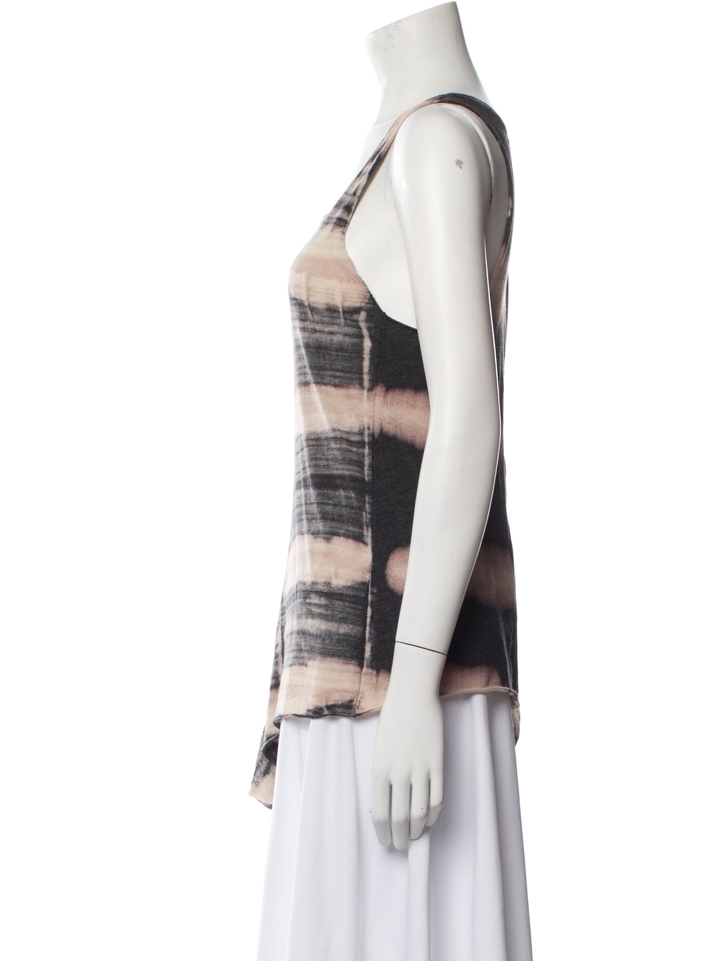 Raquel Allegra Tie-Dye Print Scoop Neck Top